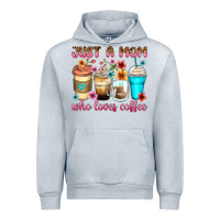 Heather Grey just a mom who loves coffee Urban Hoodie - Zillion Design Studio