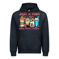 Navy just a mom who loves coffee Urban Hoodie - Zillion Design Studio