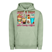 Pigment Oil Green just a mom who loves coffee Urban Hoodie - Zillion Design Studio