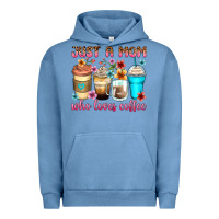 Pigment Pebble Blue just a mom who loves coffee Urban Hoodie - Zillion Design Studio