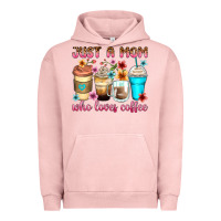 Pigment Salmon just a mom who loves coffee Urban Hoodie - Zillion Design Studio