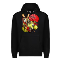 Black softball home plate Premium Hoodie - Zillion Design Studio