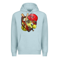 Blue Mist softball home plate Premium Hoodie - Zillion Design Studio