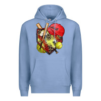 Colony Blue softball home plate Premium Hoodie - Zillion Design Studio