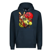Navy softball home plate Premium Hoodie - Zillion Design Studio