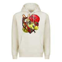 Oatmeal Heather softball home plate Premium Hoodie - Zillion Design Studio