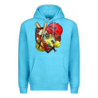 Ocean Blue softball home plate Premium Hoodie - Zillion Design Studio