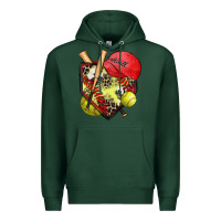 Sports Green softball home plate Premium Hoodie - Zillion Design Studio