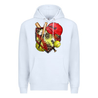White softball home plate Premium Hoodie - Zillion Design Studio
