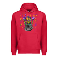 Cardinal mardi gras  mask pitbull Premium Hoodie - RanaPortraitStore