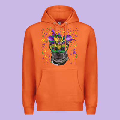 Mardi Gras  Mask Pitbull Premium Hoodie Designed By Ranaportraitstore