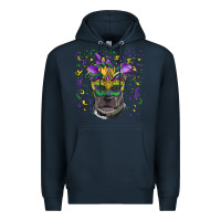 Navy mardi gras  mask pitbull Premium Hoodie - RanaPortraitStore