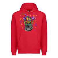 Red mardi gras  mask pitbull Premium Hoodie - RanaPortraitStore