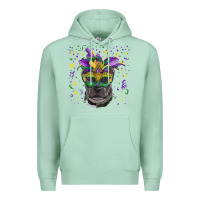 Seafoam mardi gras  mask pitbull Premium Hoodie - RanaPortraitStore