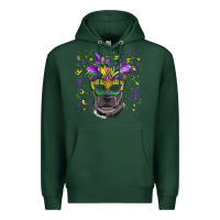 Sports Green mardi gras  mask pitbull Premium Hoodie - RanaPortraitStore