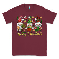 Burgundy Merry Christmas Gnomes Classic Tee - BundleAndBundleShop