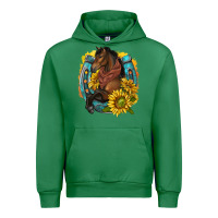Emerald western horse with horseshoe Urban Hoodie - texasbilliewilder