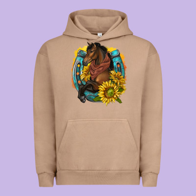Urban Hoodie western horse with horseshoe