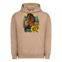 Pigment Burro western horse with horseshoe Urban Hoodie - texasbilliewilder