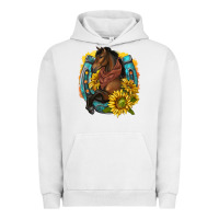 Pigment Lunar Rock western horse with horseshoe Urban Hoodie - texasbilliewilder