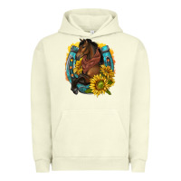 Pigment Pistachio western horse with horseshoe Urban Hoodie - texasbilliewilder