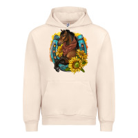 Sandshell western horse with horseshoe Urban Hoodie - texasbilliewilder