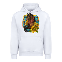 White western horse with horseshoe Urban Hoodie - texasbilliewilder