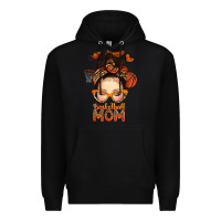 Black basketball messy bun mom Premium Hoodie - texasbilliewilder