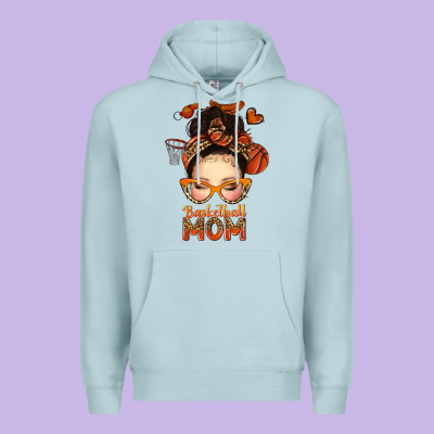 Basketball Messy Bun Mom Premium Hoodie Designed By Texasbilliewilder