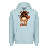 Blue Mist basketball messy bun mom Premium Hoodie - texasbilliewilder