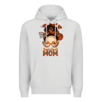 Dove Grey basketball messy bun mom Premium Hoodie - texasbilliewilder