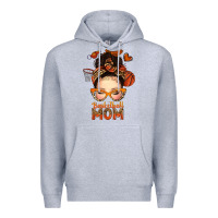 Heather Grey basketball messy bun mom Premium Hoodie - texasbilliewilder