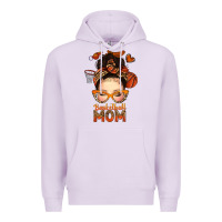 Lilac basketball messy bun mom Premium Hoodie - texasbilliewilder