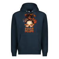 Navy basketball messy bun mom Premium Hoodie - texasbilliewilder
