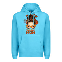 Ocean Blue basketball messy bun mom Premium Hoodie - texasbilliewilder