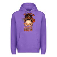 Purple basketball messy bun mom Premium Hoodie - texasbilliewilder