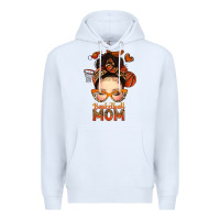 White basketball messy bun mom Premium Hoodie - texasbilliewilder