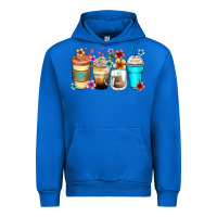 Cobalt flowers with coffee Urban Hoodie - Zillion Design Studio