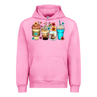 Fuchsia Pink flowers with coffee Urban Hoodie - Zillion Design Studio