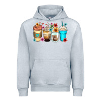 Heather Grey flowers with coffee Urban Hoodie - Zillion Design Studio