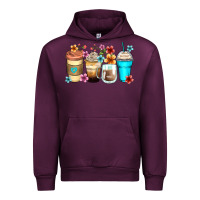 Mauve Wine flowers with coffee Urban Hoodie - Zillion Design Studio