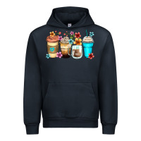Navy flowers with coffee Urban Hoodie - Zillion Design Studio