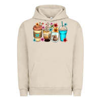 Pigment French Oak flowers with coffee Urban Hoodie - Zillion Design Studio