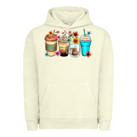 Pigment Pistachio flowers with coffee Urban Hoodie - Zillion Design Studio
