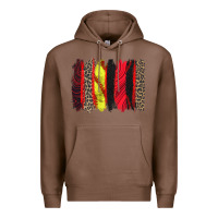 Chestnut softball brushstroke Premium Hoodie - Zillion Design Studio