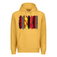 Mustard softball brushstroke Premium Hoodie - Zillion Design Studio
