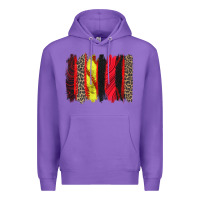 Purple softball brushstroke Premium Hoodie - Zillion Design Studio