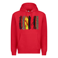 Red softball brushstroke Premium Hoodie - Zillion Design Studio
