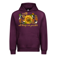 Mauve Wine With god all things are possible with sunflower Urban Hoodie - texasbilliewilder