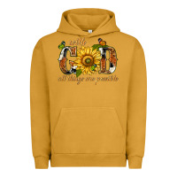 Pigment Peanut Butter With god all things are possible with sunflower Urban Hoodie - texasbilliewilder